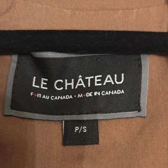 Le Chateau Brown Trench Coat size Small - Picture 6 of 9